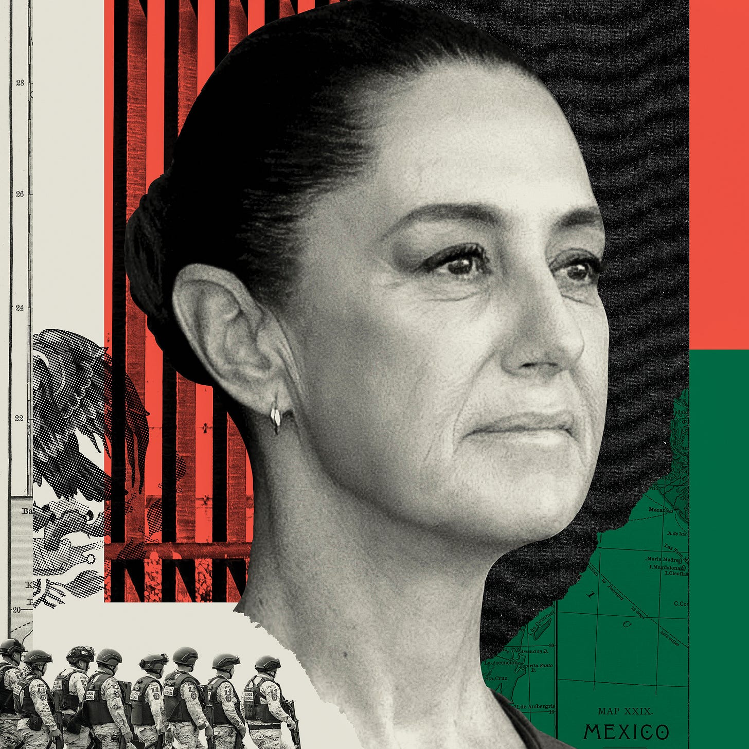 Photo collage of Claudia Sheinbaum. Photo collage of Claudia Sheinbaum.