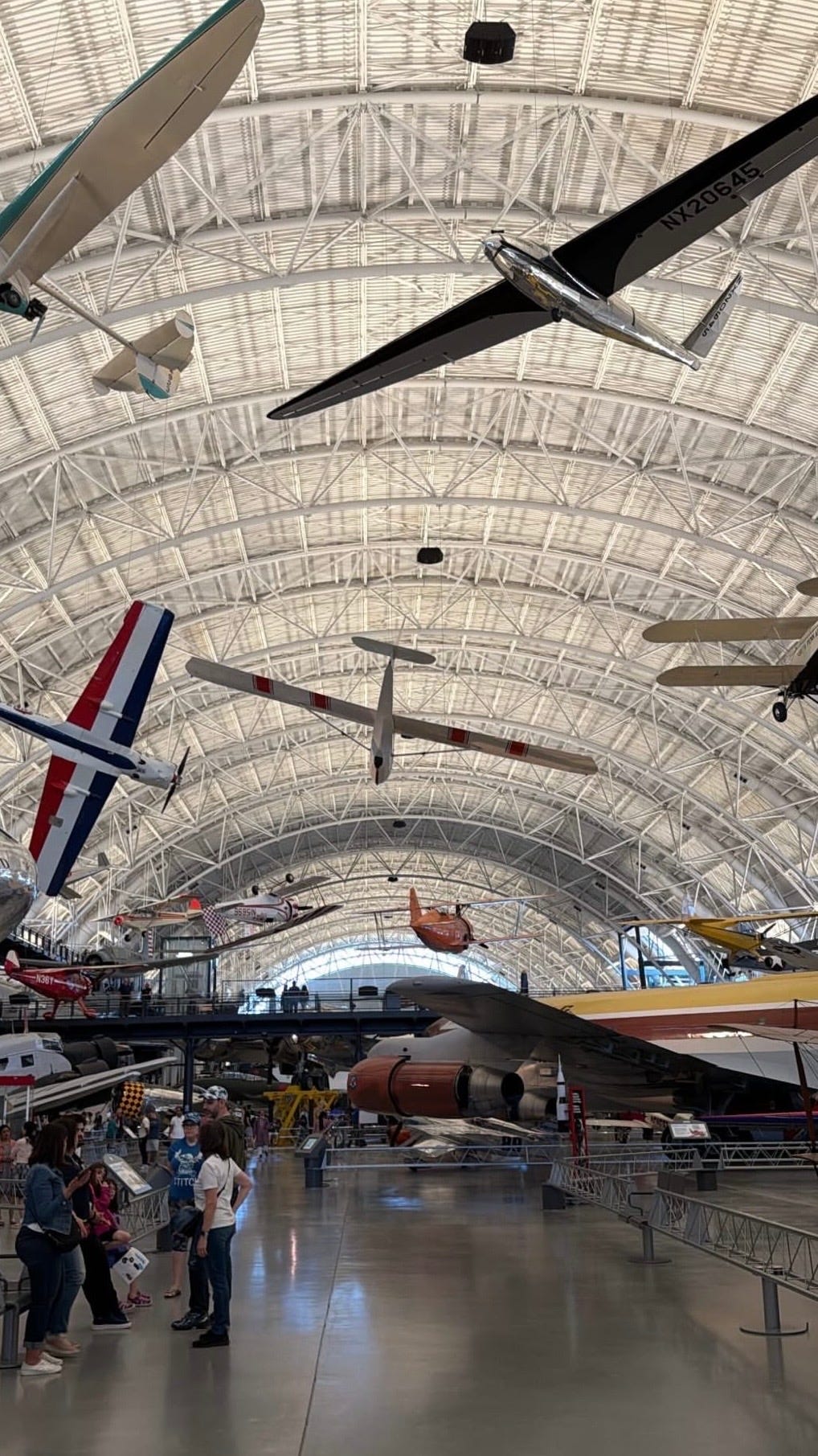 Real historic planes hanging in an aviation museum.
