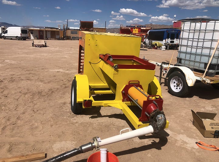 Left: Concrete Pump Before.  Right: Concrete Pump After