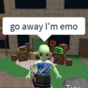 go away im emo meme sticker | Sticker