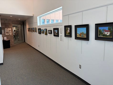 The library, the gallery and reception area of the gallery