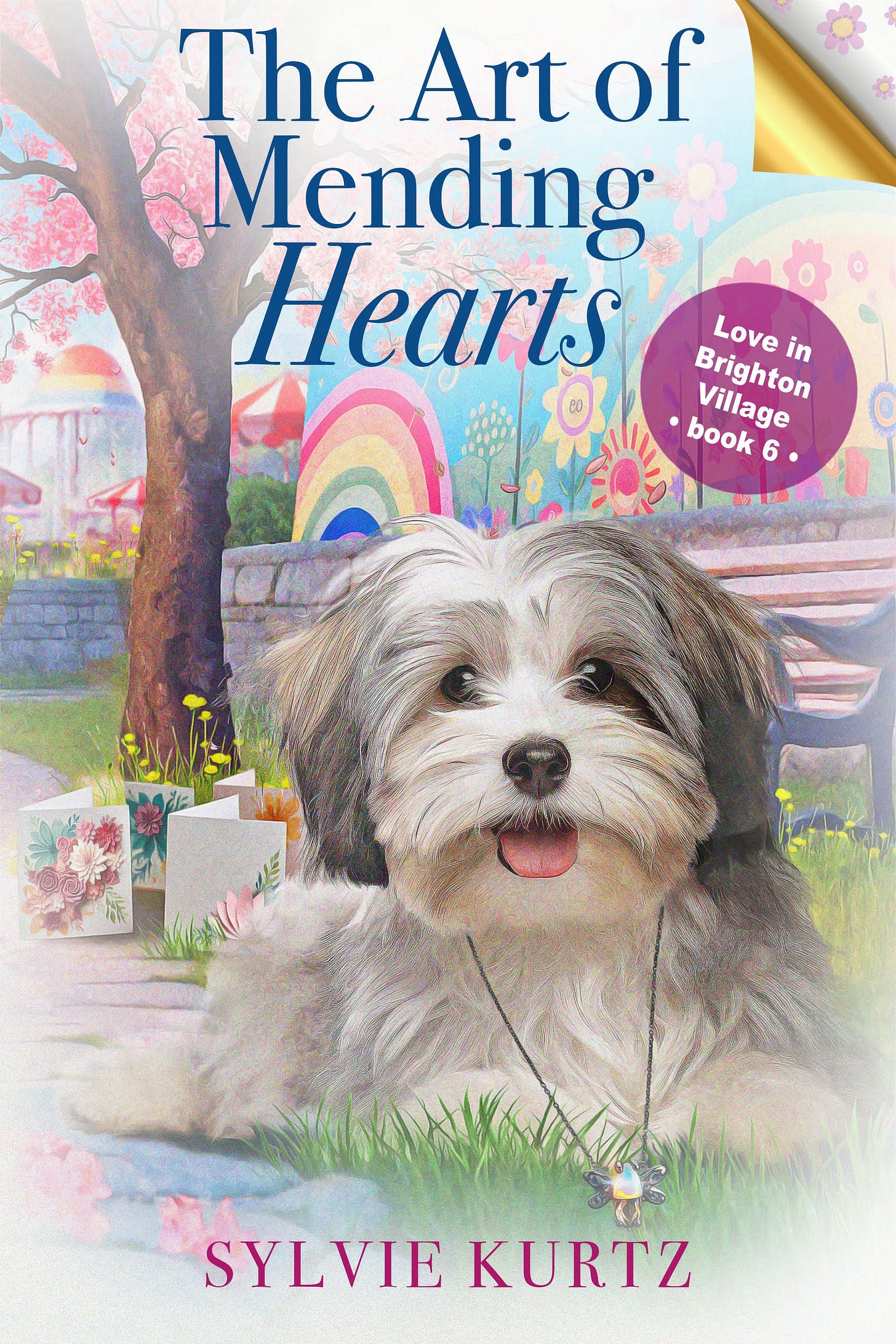 Cover for The Art of Mending Hearts, Love in Brighton Village Book 6, by Sylvie Kurtz, https://sylviekurtz.com
