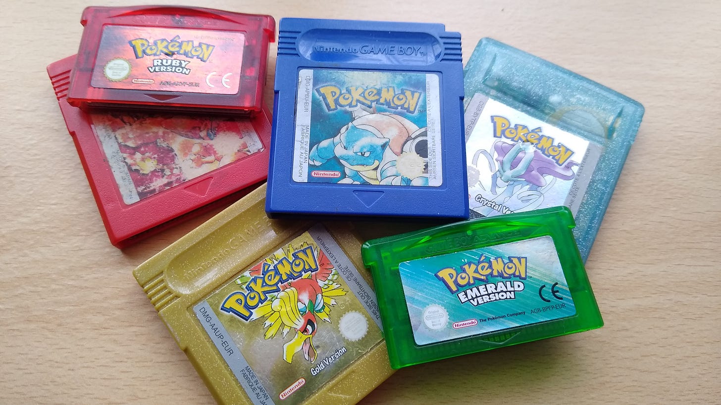 A selection of Game Boy titles, with data that won't last forever