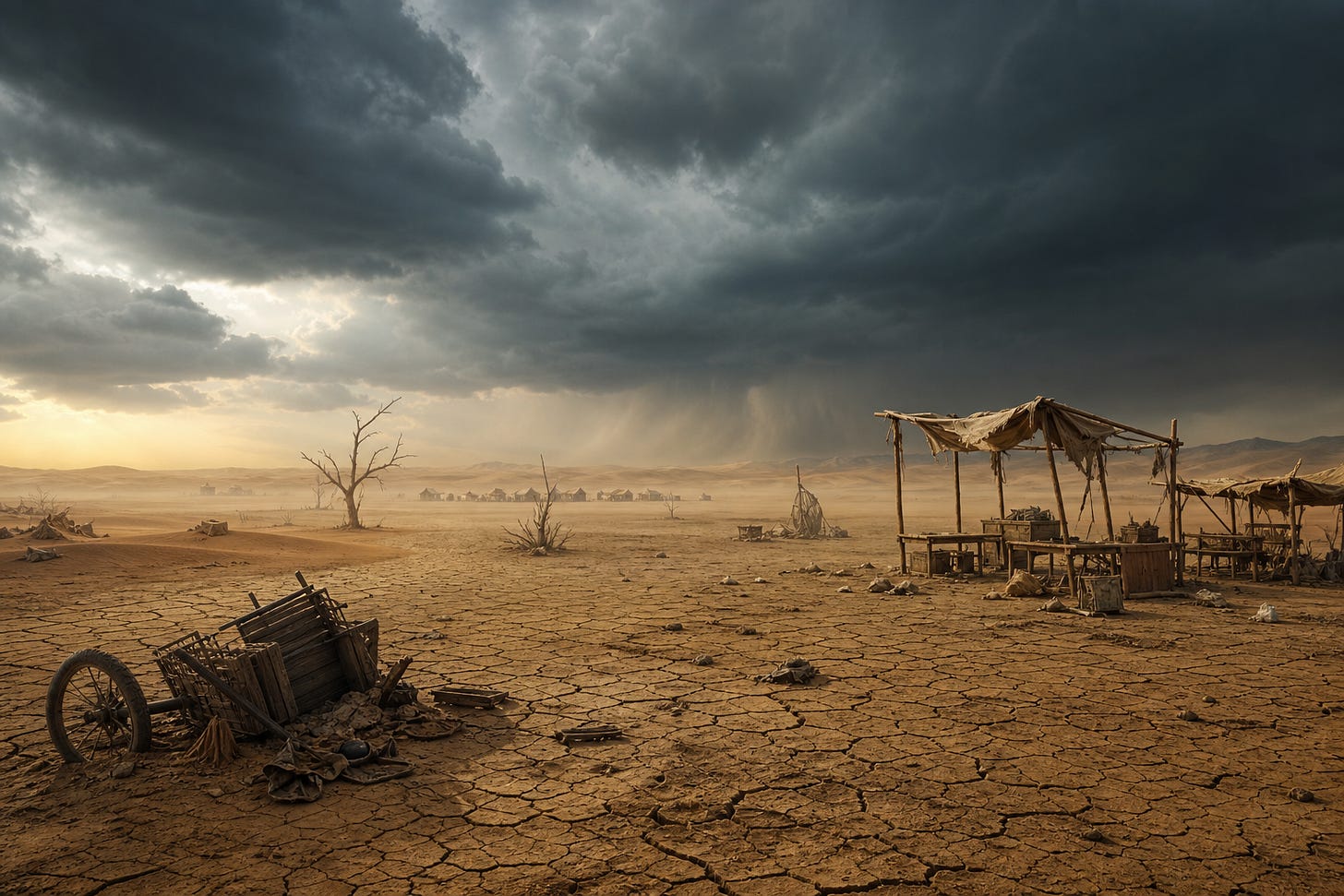 Ominous desert landscape symbolizing Sudan crisis