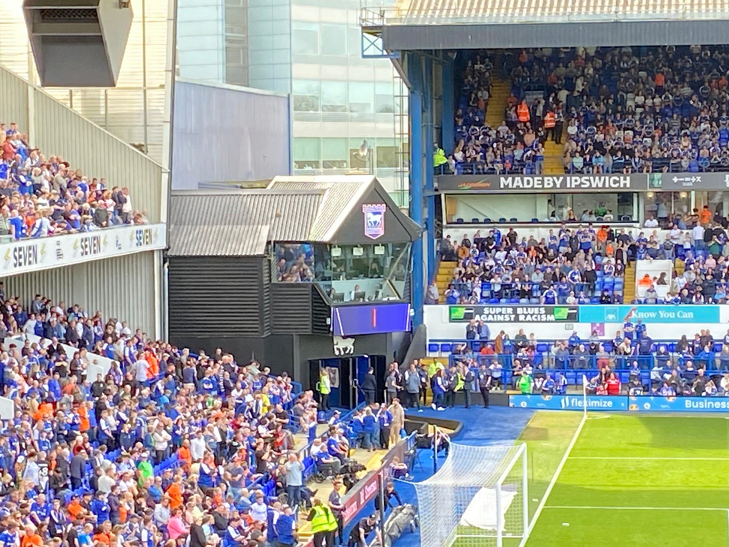 The corner of the pitch at Portman Road