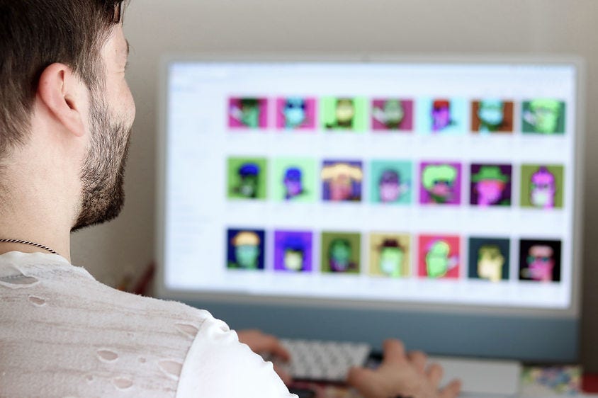 I'm in sitting in front of the computer. Are looking at NFT s