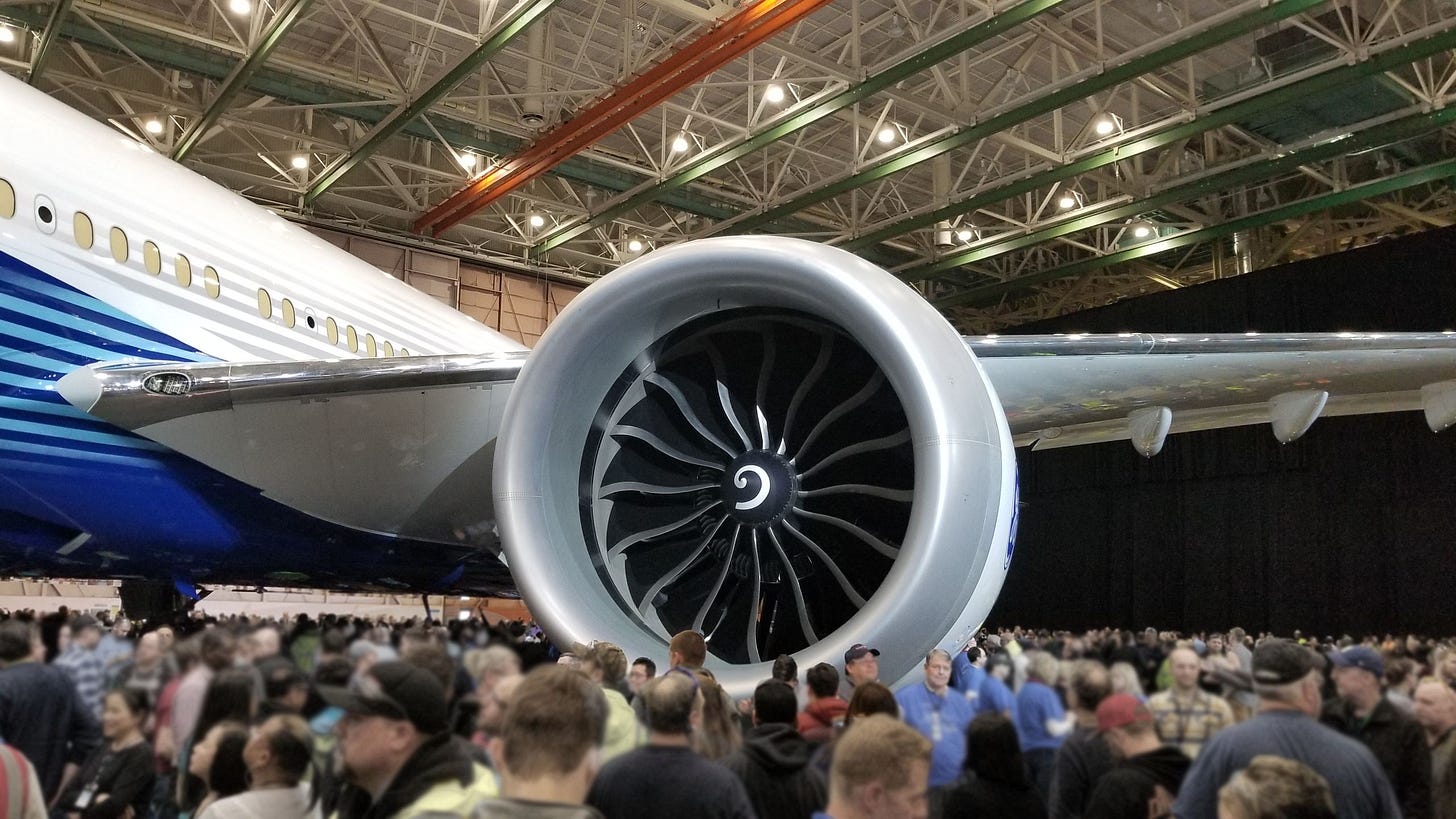 GE9X engine on Boeing 777X