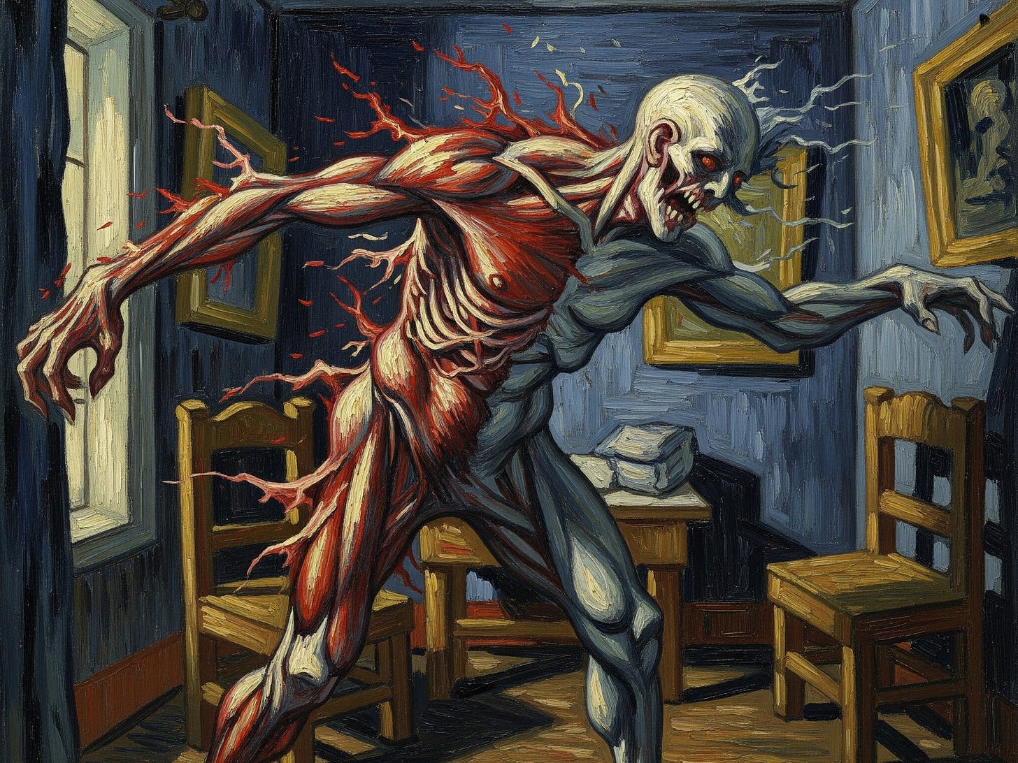 A creature with its skin peeling off. 