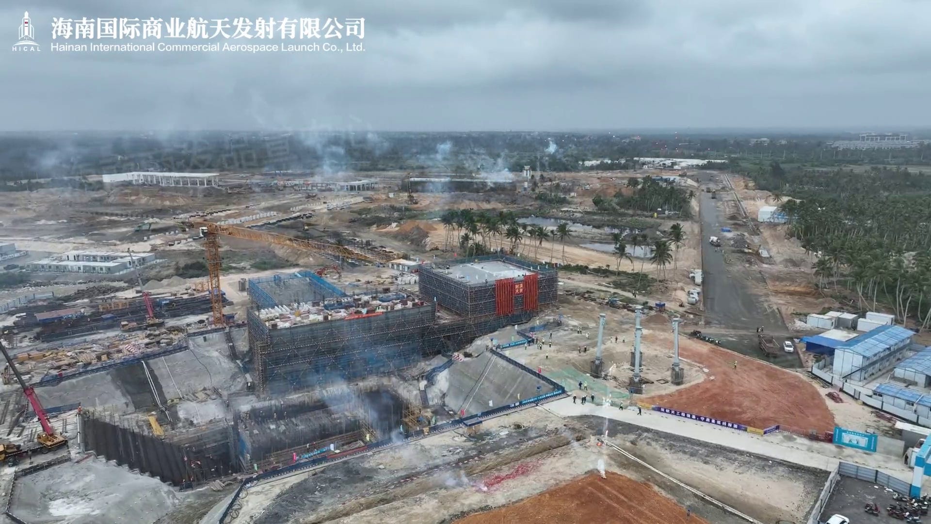 Commercial Launch Pad 3 under construction at the Wenchang Commercial Space Launch Site in December 2025.