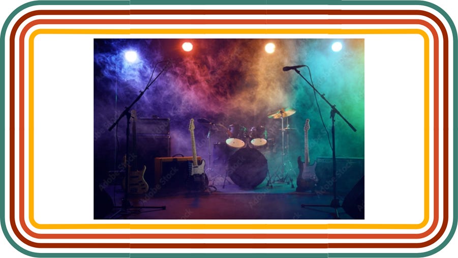 Picture of instruments and mics on a stage. Picture Credit: Adobe Stock Images