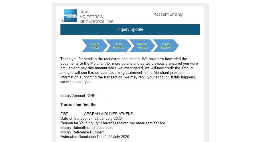American Express dispute process