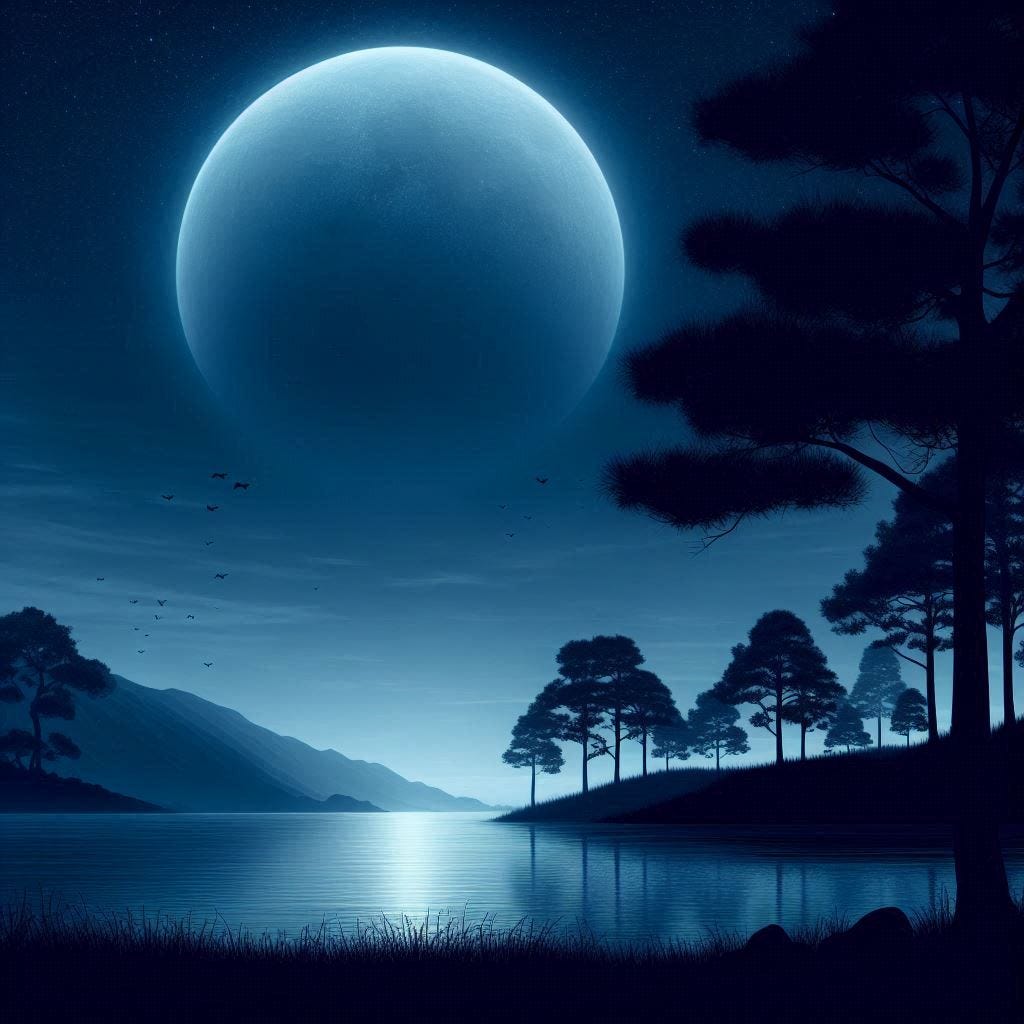 blue moon photorealistic