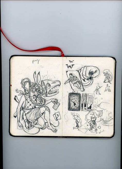 a collection of pages from Claire Donaldson's Sketchbooks