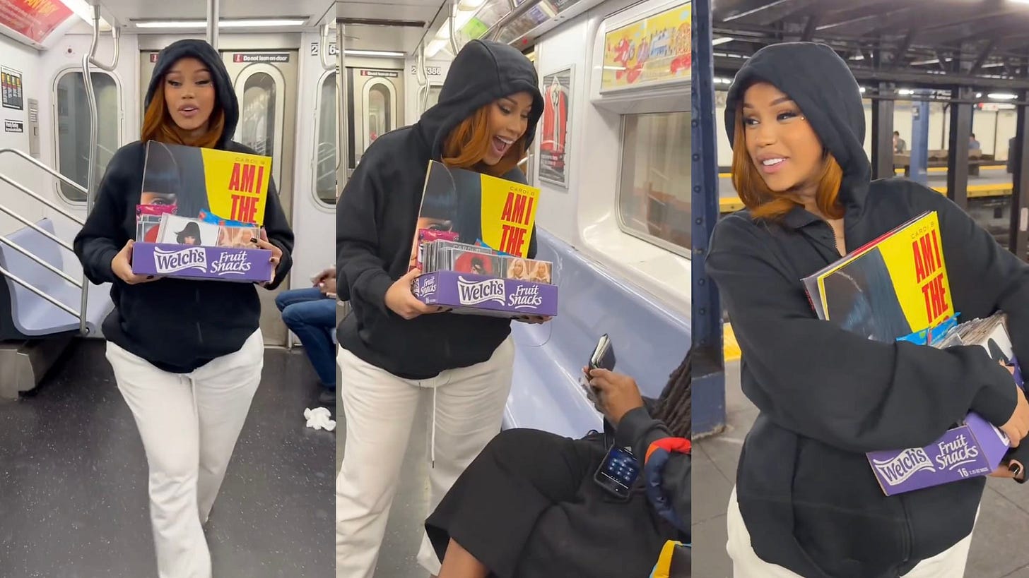 Cardi B Jokes She Needs Album Sales to 'Save' Her Home in New Subway Skit