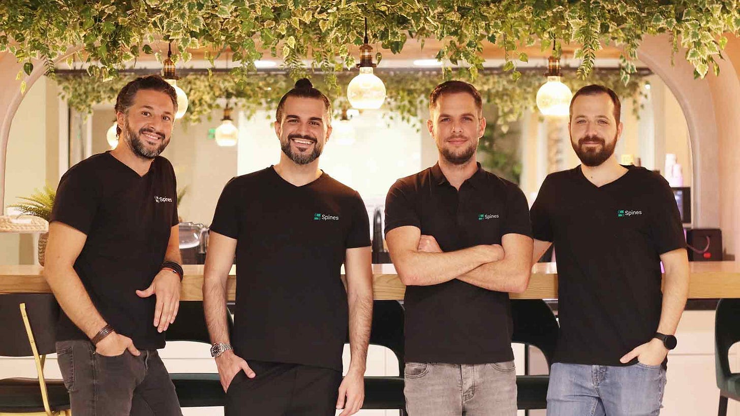 Spines founders L-R Lev David (c.m.o.), Yehuda Niv (c.e.o.), Niv Ovdat (c.o.o.), Nir Kenner (c.t.o.)