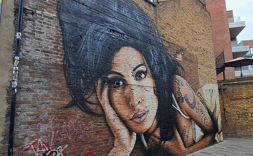 Amy Winehouse mural in Camden London