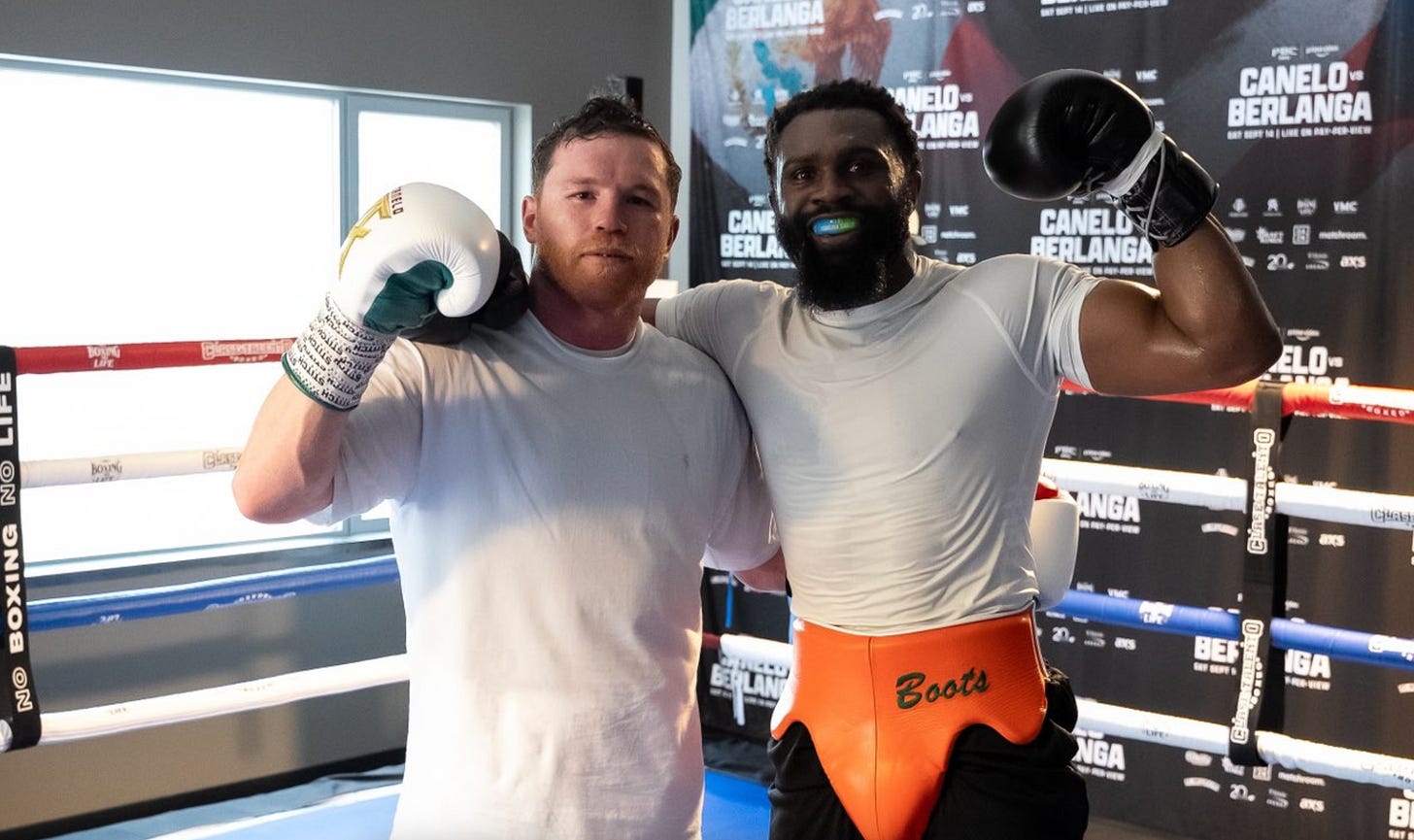 Canelo and Jaron Ennis Share Sparring Session