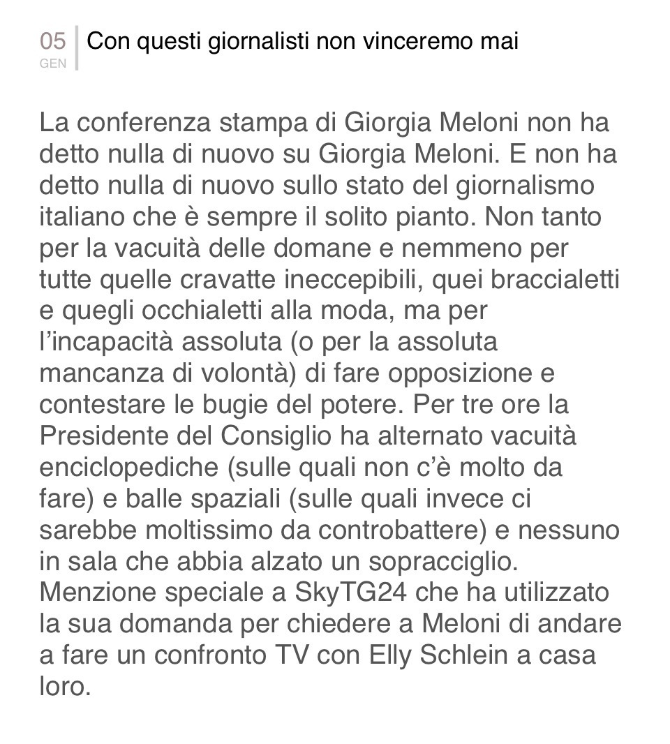Photo by massimo mantellini  🚀 on January 05, 2024. May be a Twitter screenshot of text.