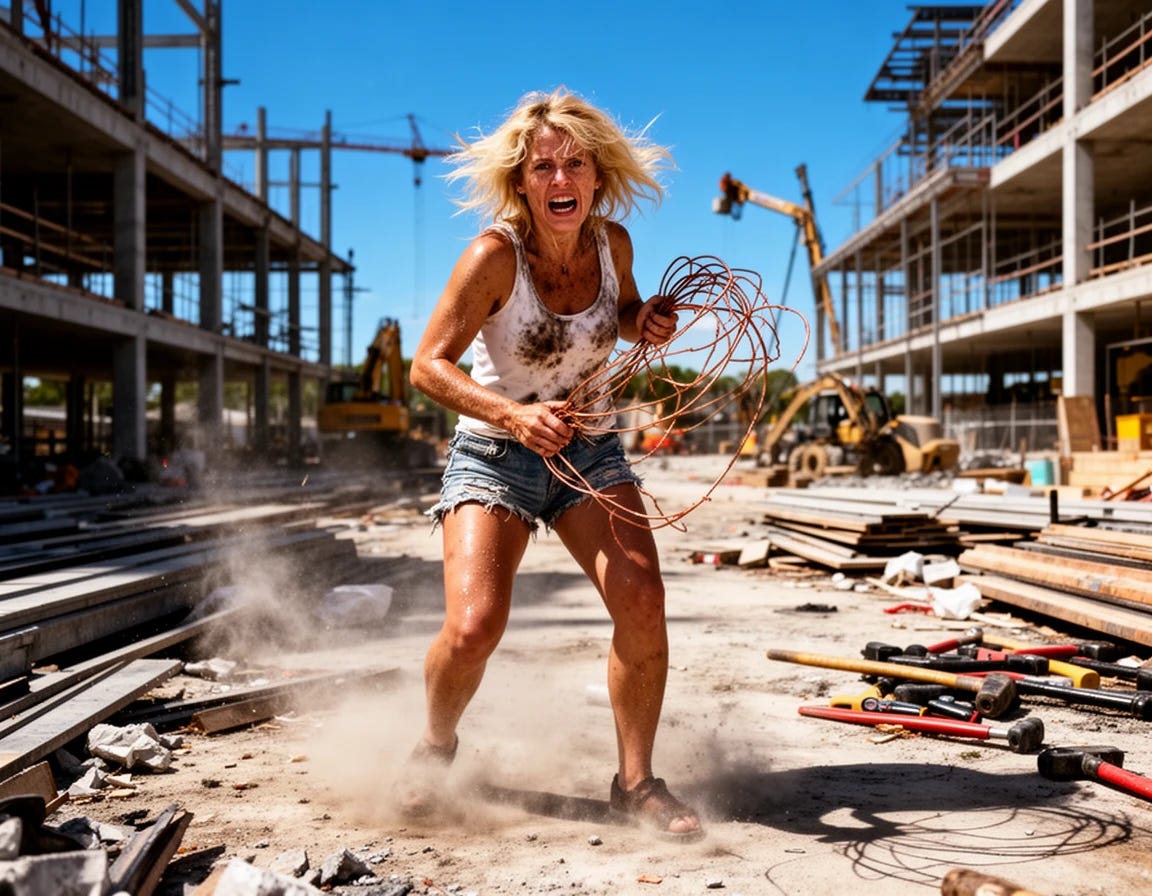 Florida woman high on meth stealing copper wire from a construction site Florida woman high on meth stealing copper wire from a construction site