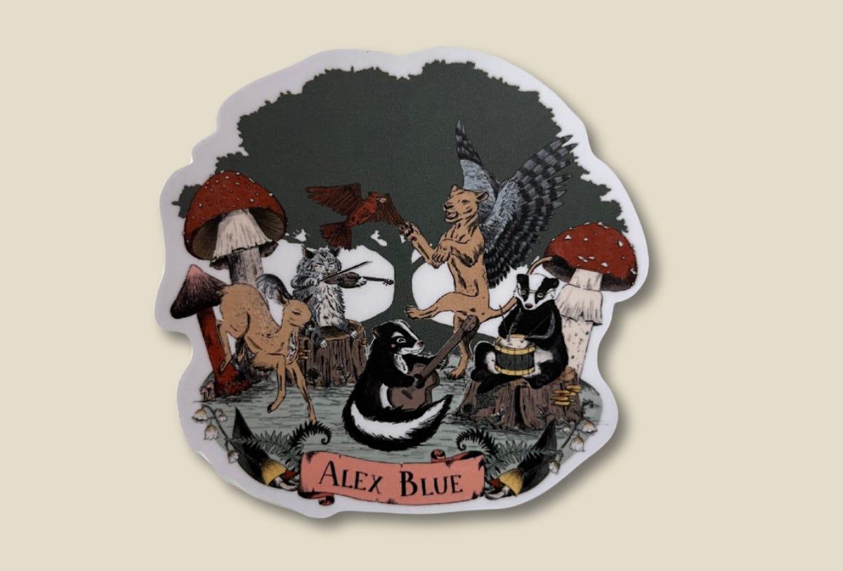 An adorable painting of woodland creatures in a band