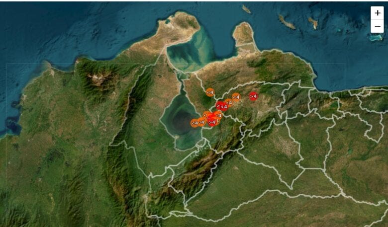 10 sismos y 21 réplicas se registraron en occidente de Venezuela