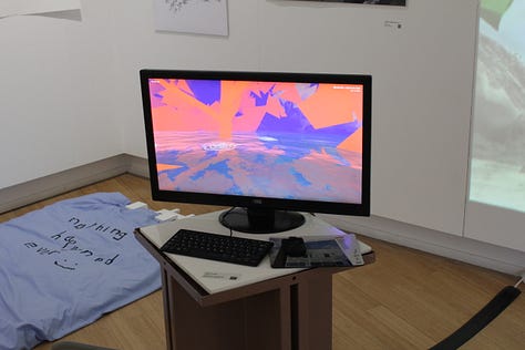 A selection pof artwoerks with various screens prints and 3d plastic peripherals. 