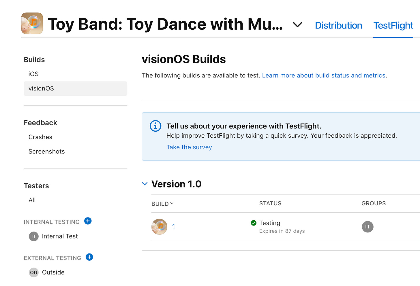  visionOS builds appeared after package and archive with the VisionPro simulator 
