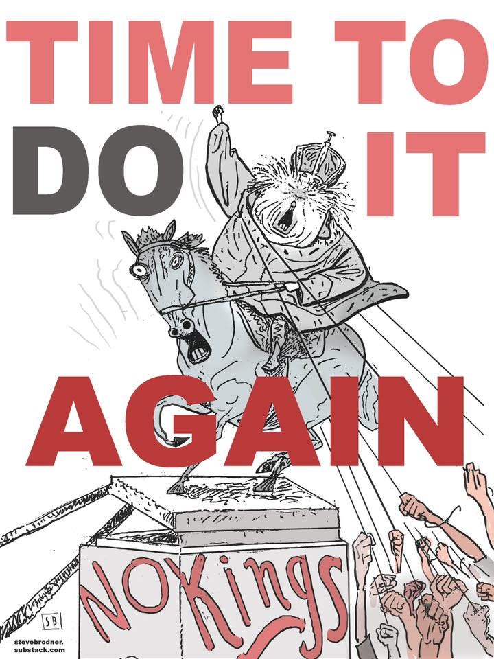 May be an illustration of text that says 'TIME Το IT حن AGAIN 5B/ stevebrodner. NoKings' May be an illustration of text that says 'TIME Το IT حن AGAIN 5B/ stevebrodner. NoKings'