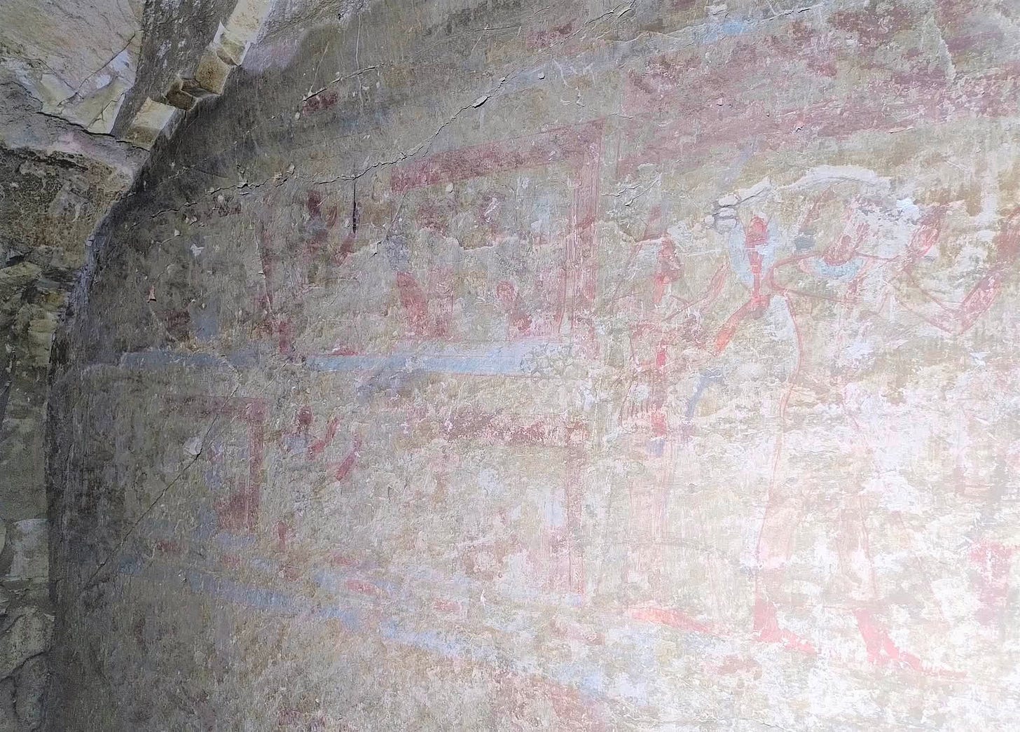 A further section of painted wall decoration inside the newly announced tomb at Sheikh Abd al-Qurna al-Sufla, Luxor. Photo Ministry of Tourism and Antiquities.