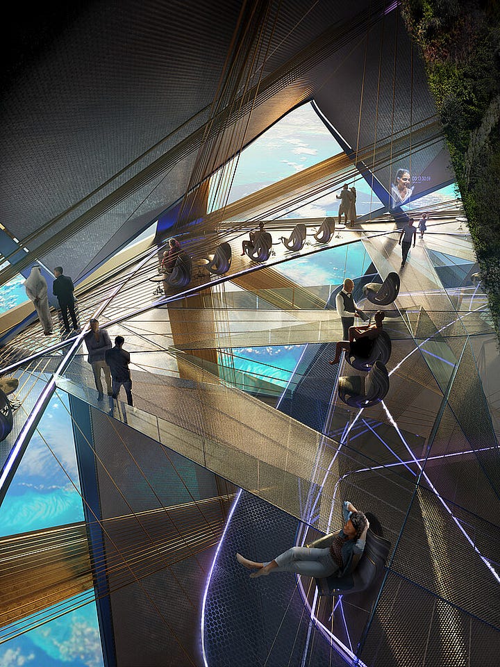 Des images de l'ascenseur spatial de Jordan William Hughes.
