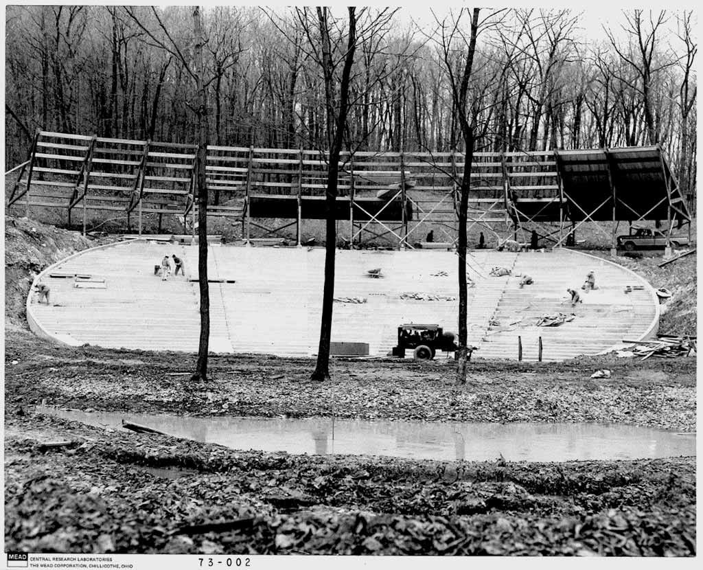 building the amphitheater for Tecumseh outdoor drama