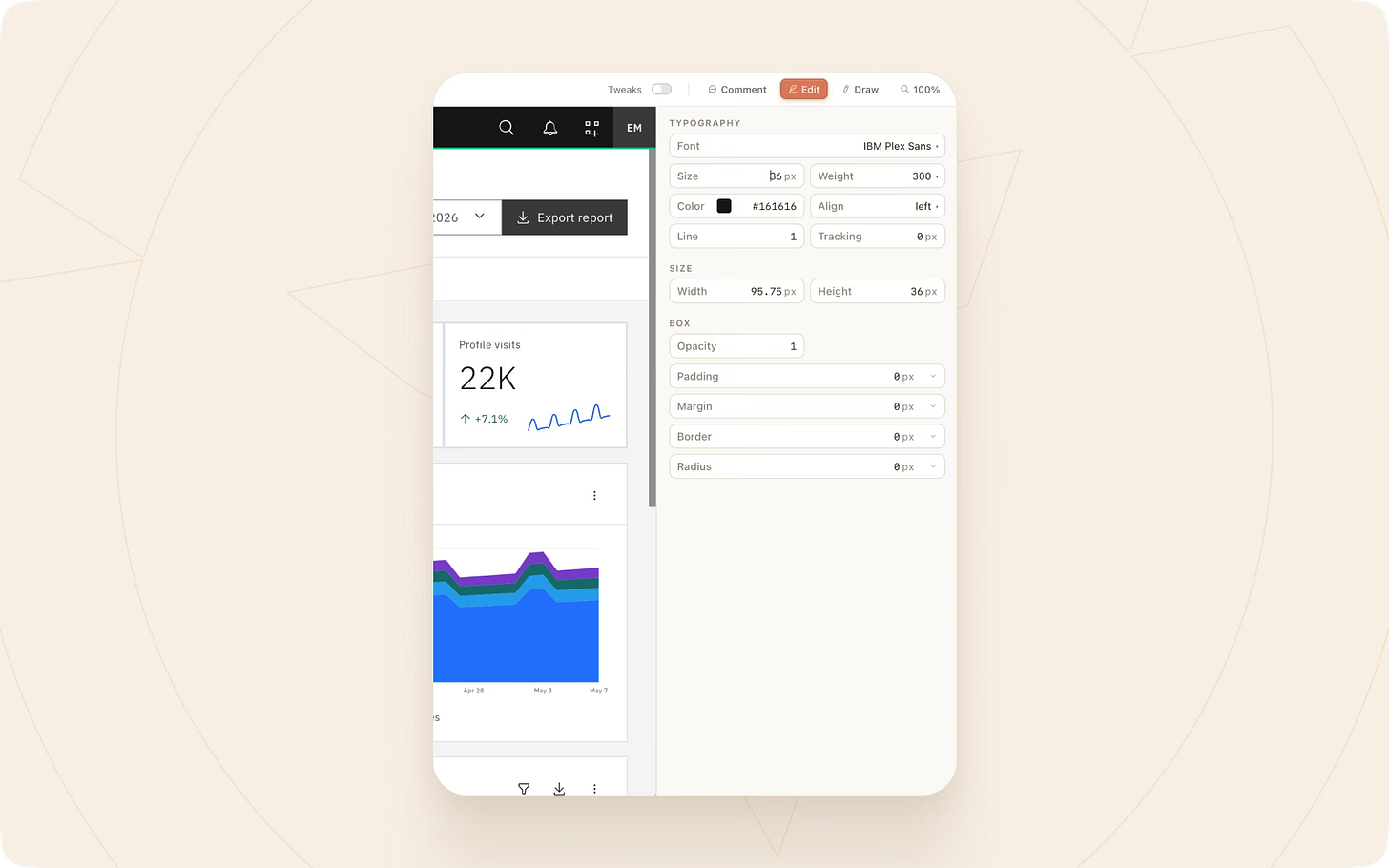 Edit panel without design tokens Edit panel without design tokens