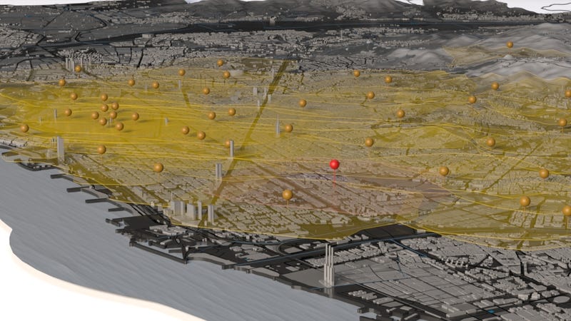 Image of the website showing accessibility to Barcelona's hospitals. Yellow shows the areas of Barcelona that have a hospital within a 15-minute walk. Image of the website showing accessibility to Barcelona's hospitals. Yellow shows the areas of Barcelona that have a hospital within a 15-minute walk.