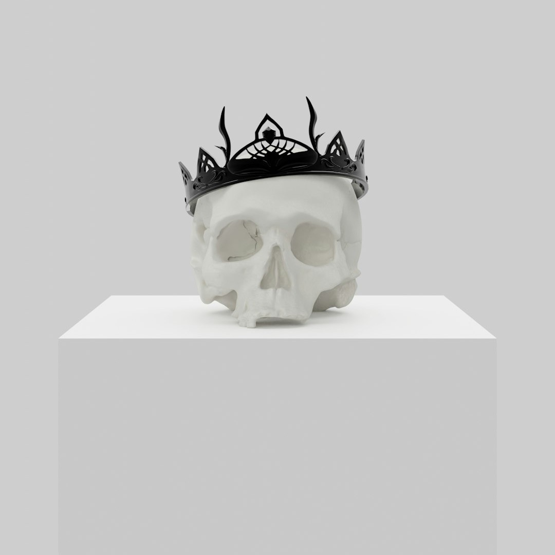 a skull with a crown on top of it a skull with a crown on top of it