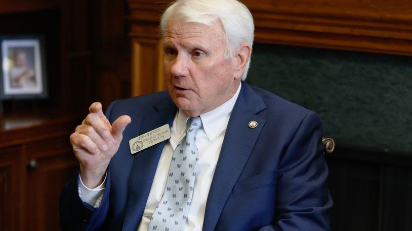 House Speaker Jon Burns brought up Medicaid expansion during a talk to the Atlanta Press Club on Thursday. He has long opposed expansion. (Natrice Miller/The Atlanta Journal-Constitution)