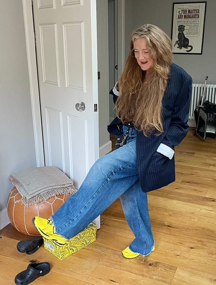 Sam Baker lives in Raey jeans