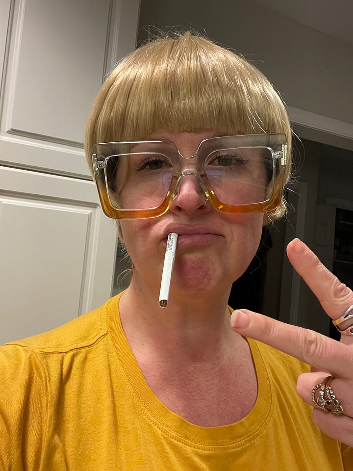 Several images of yours truly dressed in wigs and whimsy 