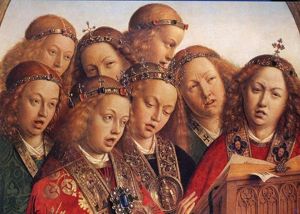 Ghent Altarpiece singing angels color Ghent Altarpiece singing angels color