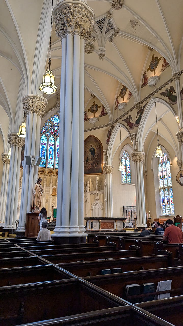 The interior and exterior of St. Mary's Cathedral in Kingston, ON, Canada