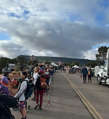 Sedona Mountain Bike Fest - The morning line to get in