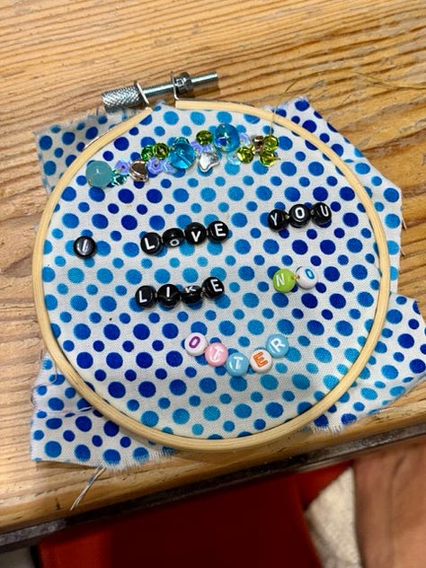 Hoops in different stages of completion