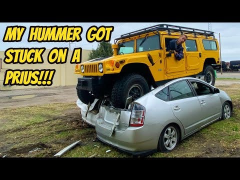 Crushing 2 Prius with my HUMMER H1 was a TOTAL DISASTER! - YouTube