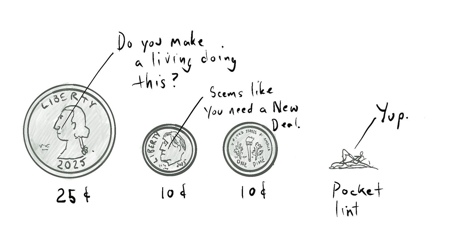 A quarter and two dimes