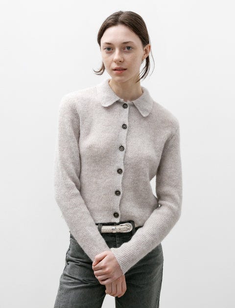 Our Legacy Mazzy Polo Beige Melange Fuzzy Alpaca Our Legacy Mazzy Polo Beige Melange Fuzzy Alpaca