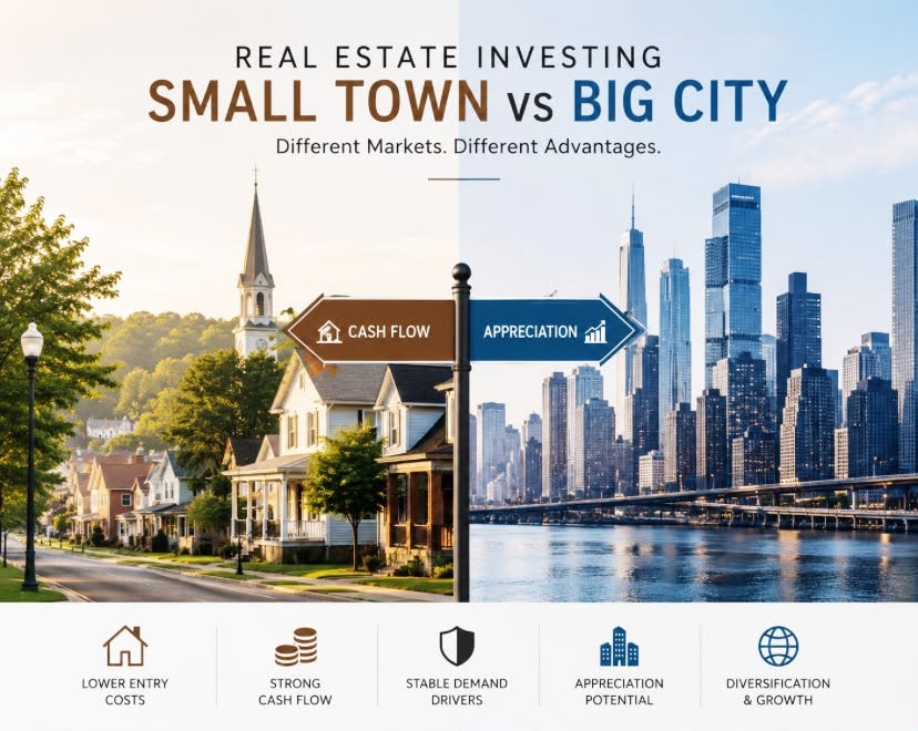 Small Town vs Big City Real Estate Investing: When Should You Focus on Each?