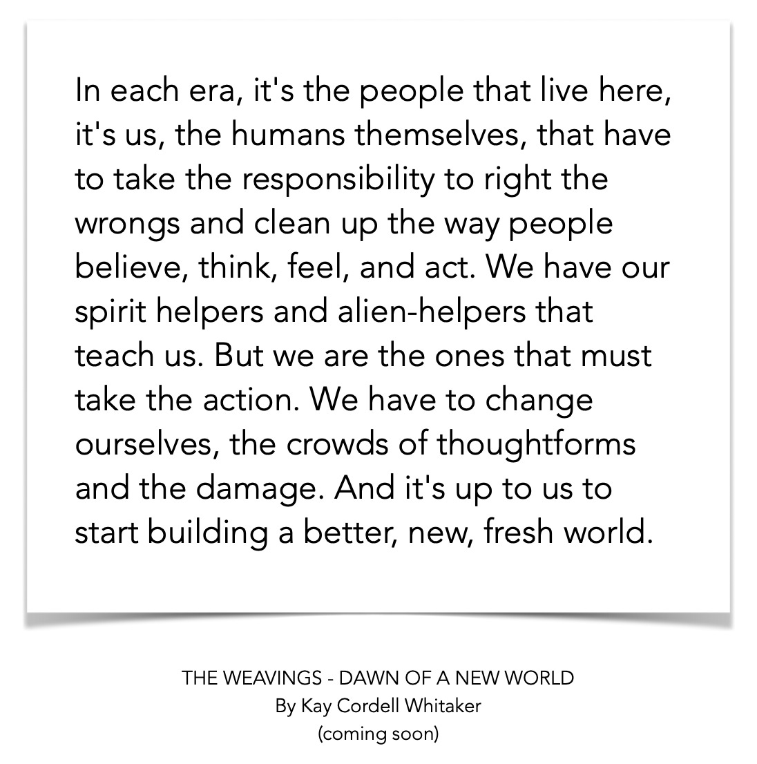 It's up to us