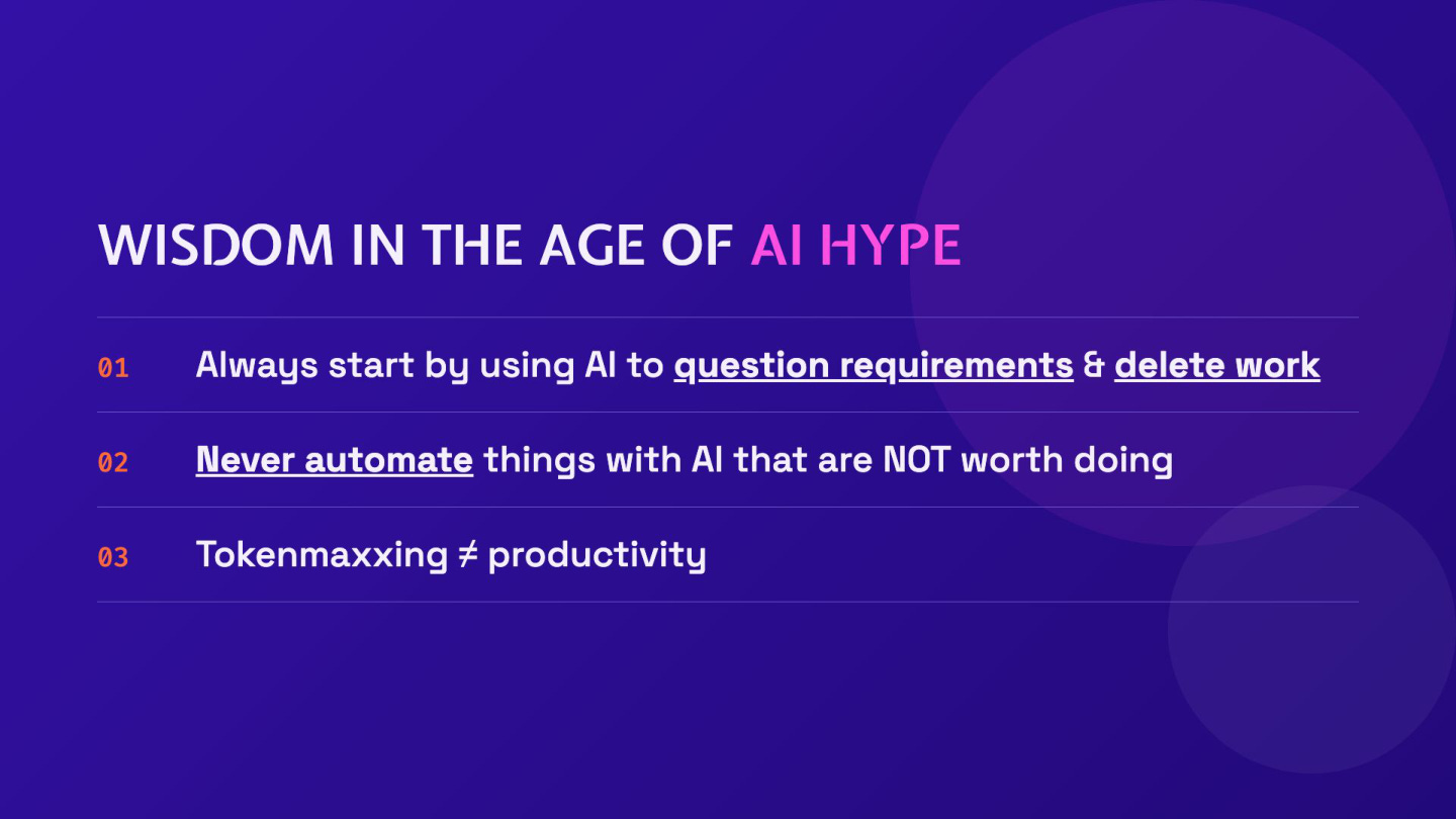 Question requirements and remove unneeded work before adding AI automation.