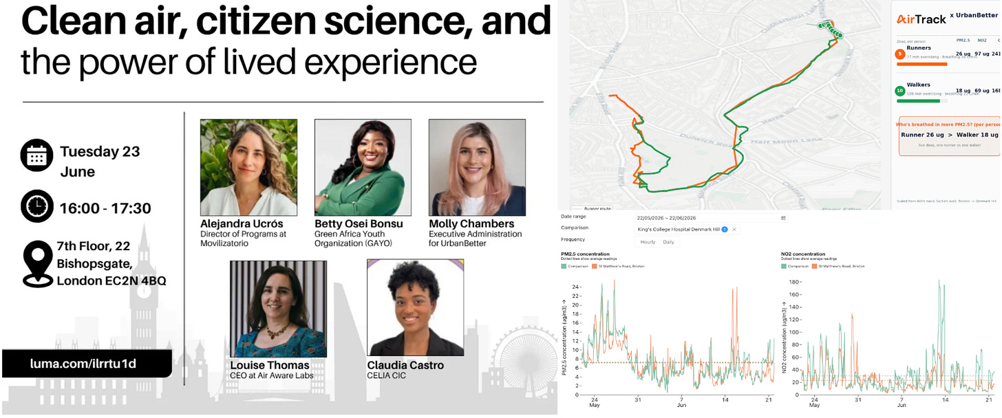 Screenshots of panel and data presented at Sidebar event