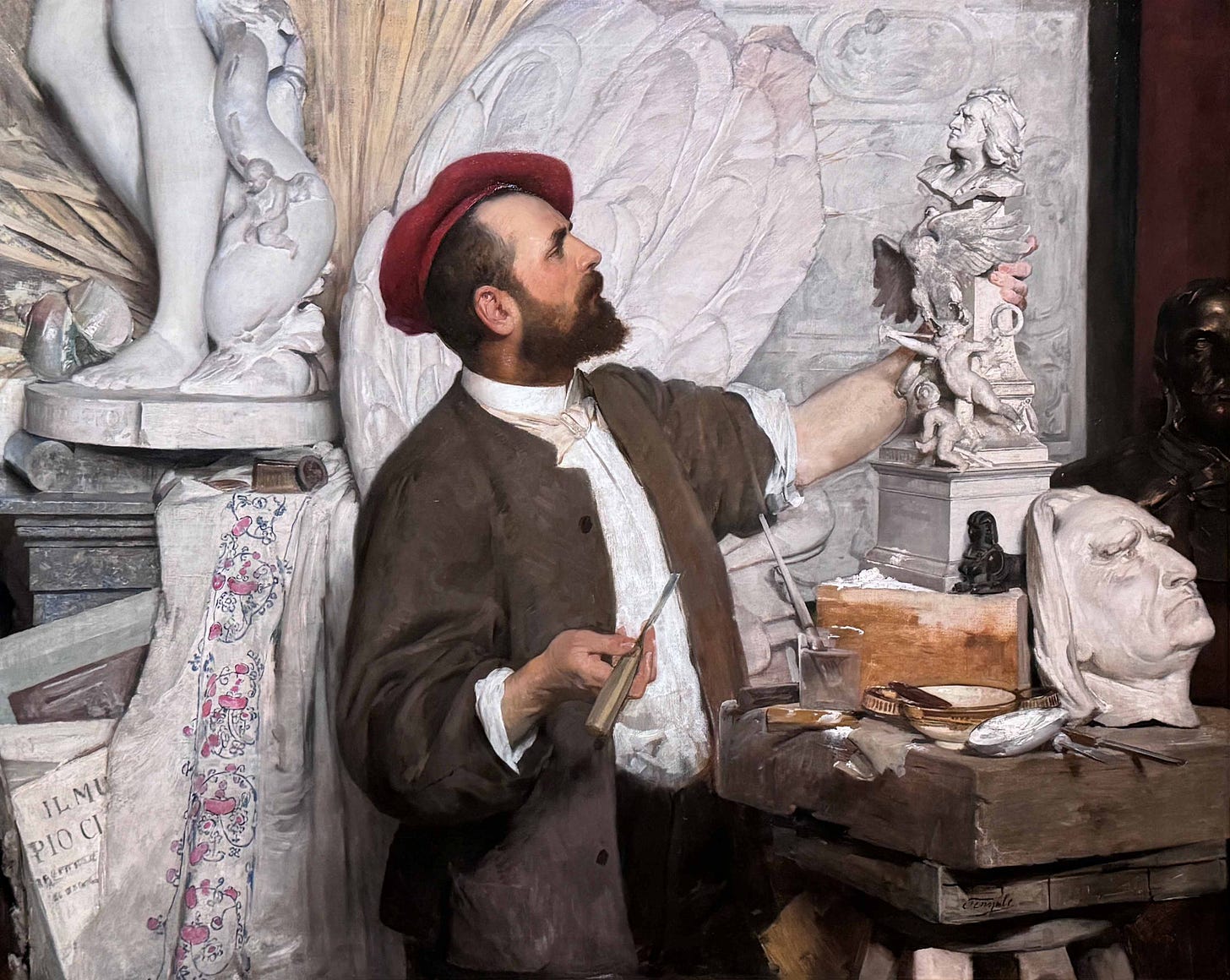 Portrait of Alajos Stróbl, János Temple, 1886
