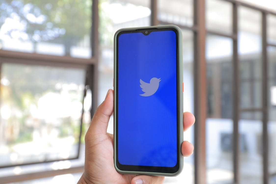 Free Twitter Logo on Smartphone Screen Stock Photo
